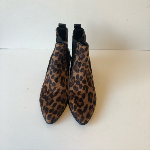 Nine West Leopard Print Chelsea Boots Natural Multi Pony Hair Size 8 - Picture 4 of 16
